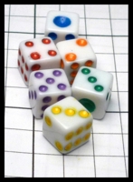 Dice : Dice - 6D Pipped - Eastern Group with Colored Pips - JA Gift Gen Con Aug 2016